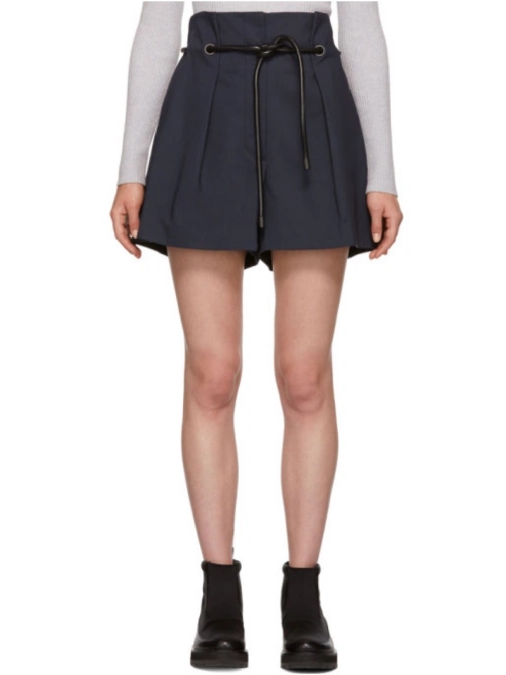 3.1 Phillip Lim Origami Pleated Shorts Women's 4 Midnight Quiet Luxury NWT